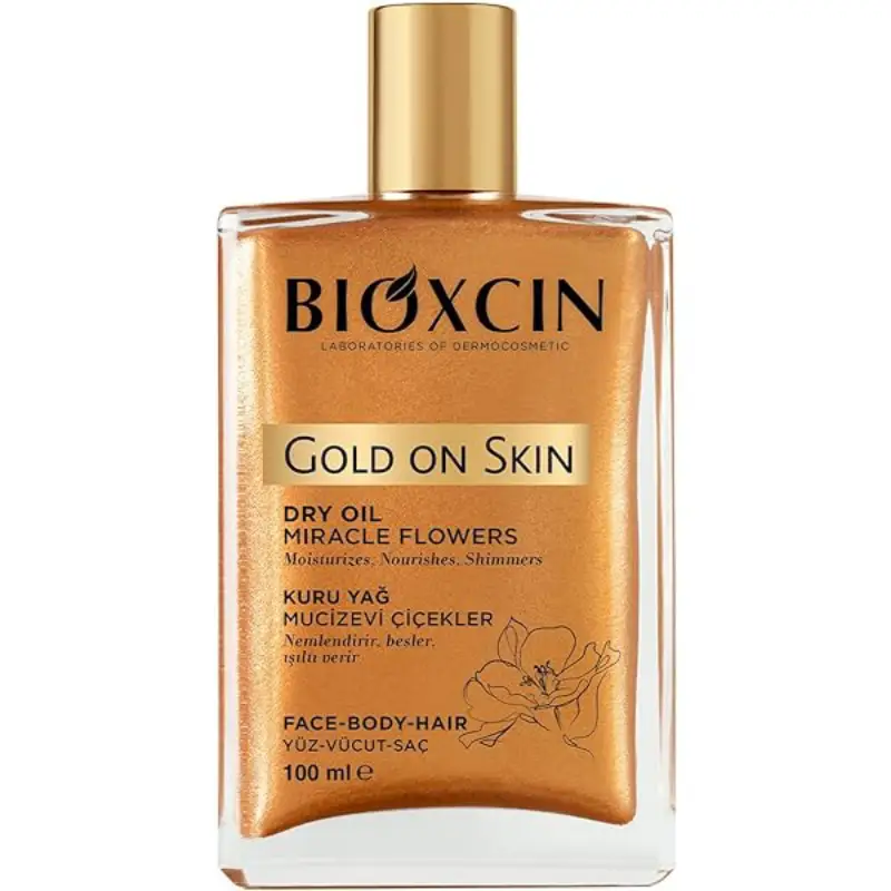 شاین صورت و بدن و مو بیوکسین Bioxin مدل gold on skin حجم 100 میل