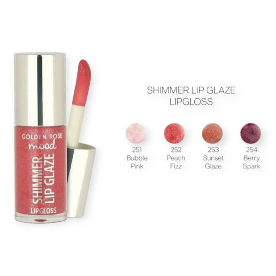 برق لب لیپ گلس گلدن رز مدل Shimmer Lip Glaze